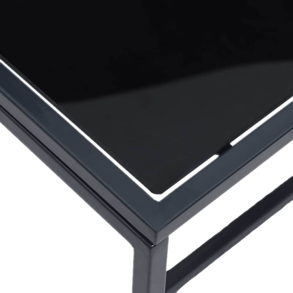 vidaXL Πτυσσόμενες Ξαπλώστρες Μαύρο Μεταλλικό πλαίσιο, ύφασμα Τεξτιλίνης