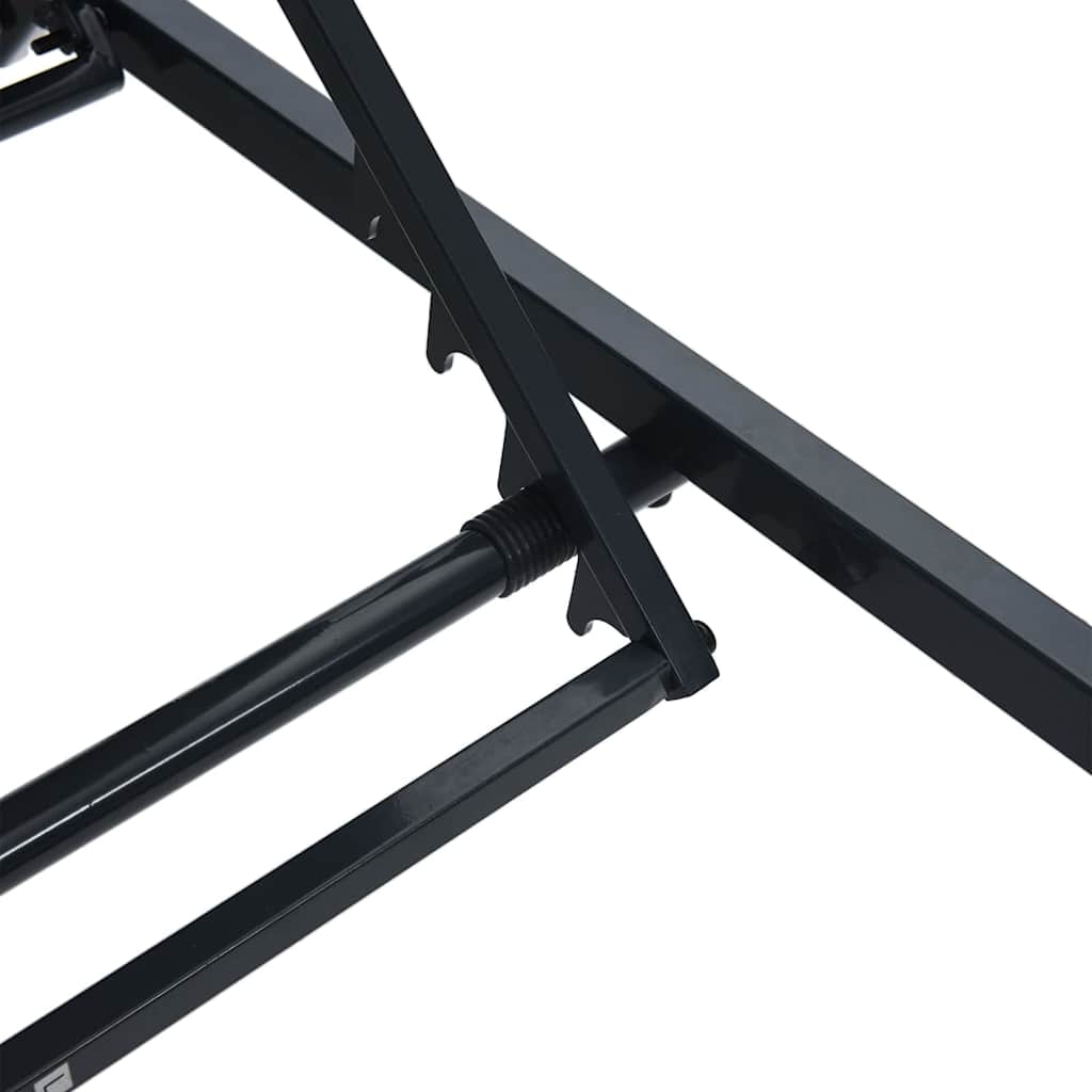 vidaXL Πτυσσόμενες Ξαπλώστρες Μαύρο Μεταλλικό πλαίσιο, ύφασμα Τεξτιλίνης