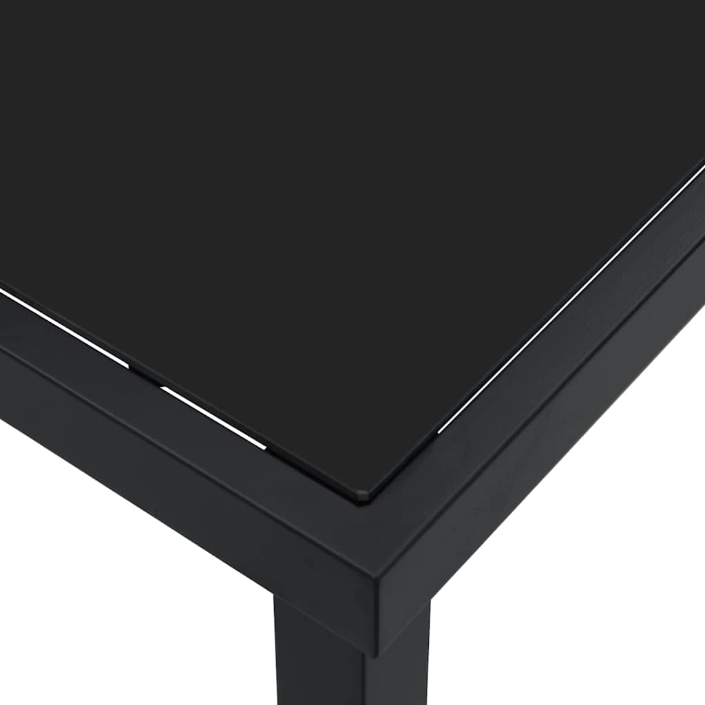 vidaXL Τραπέζι Κήπου Μαύρο 80 x 80 x 73 εκ Μασίφ ξύλο teak