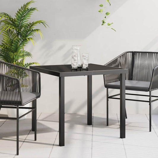vidaXL Τραπέζι Κήπου Μαύρο 80 x 80 x 73 εκ Μασίφ ξύλο teak