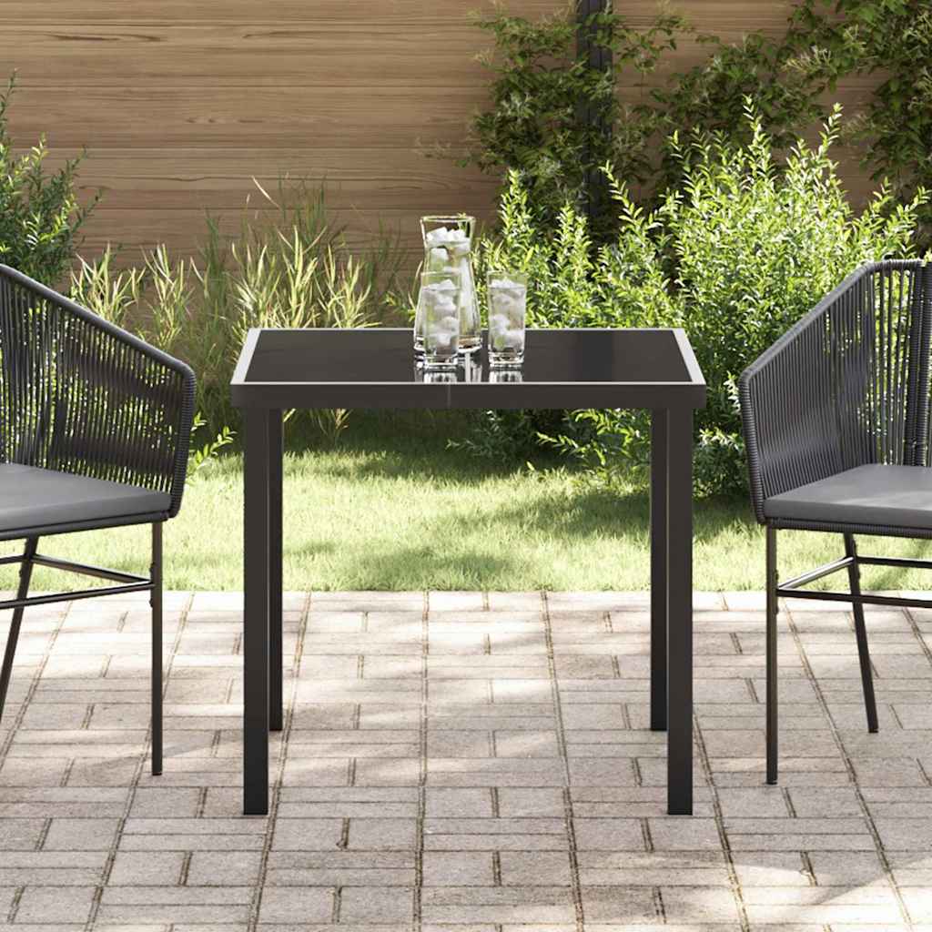 vidaXL Τραπέζι Κήπου Μαύρο 80 x 80 x 73 εκ Μασίφ ξύλο teak