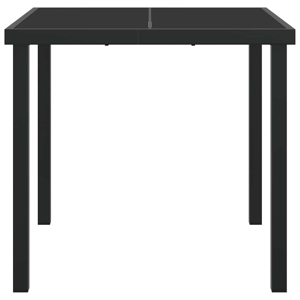 vidaXL Τραπέζι Κήπου Μαύρο 80 x 80 x 73 εκ Μασίφ ξύλο teak