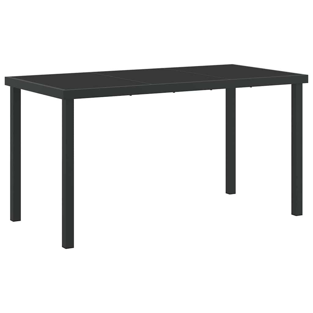 vidaXL Τραπέζι Κήπου Μαύρο 140 x 80 x 73 εκ Μασίφ ξύλο teak