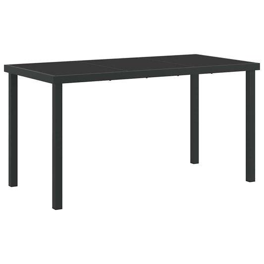 vidaXL Τραπέζι Κήπου Μαύρο 140 x 80 x 73 εκ Μασίφ ξύλο teak