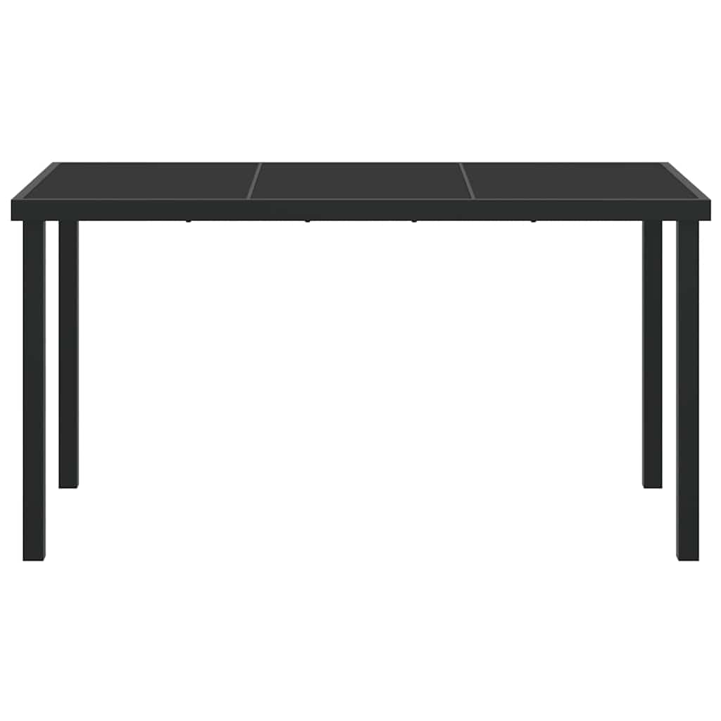 vidaXL Τραπέζι Κήπου Μαύρο 140 x 80 x 73 εκ Μασίφ ξύλο teak