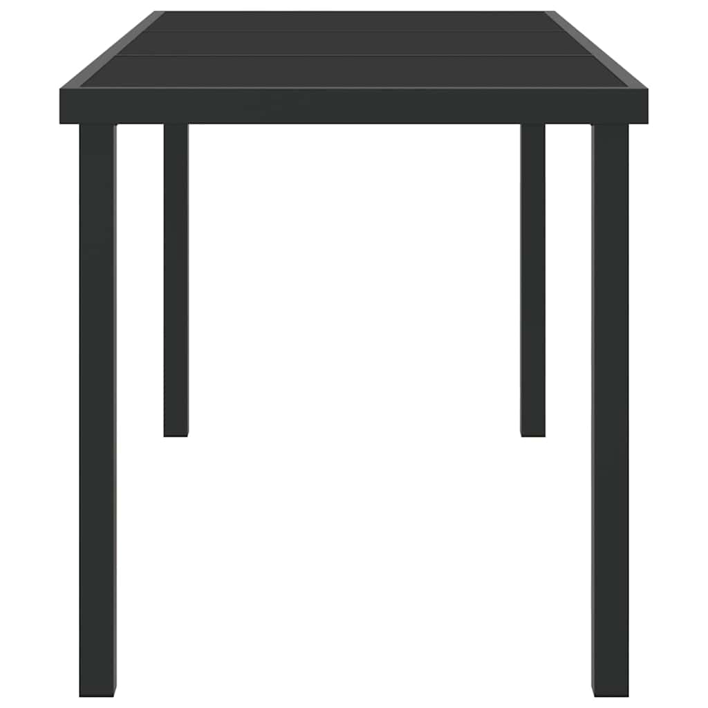 vidaXL Τραπέζι Κήπου Μαύρο 140 x 80 x 73 εκ Μασίφ ξύλο teak
