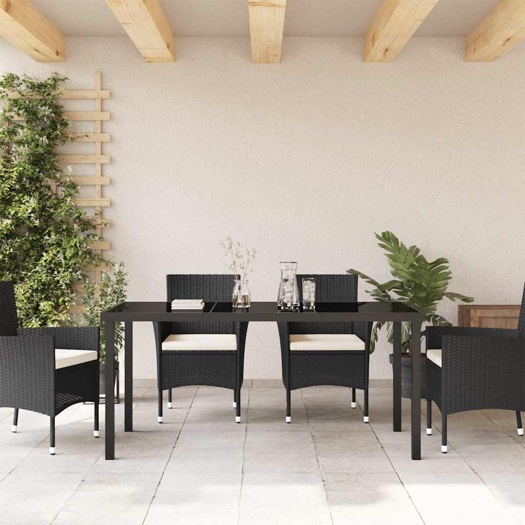 vidaXL Τραπέζι Κήπου Μαύρο 160 x 80 x 73 εκ Μασίφ ξύλο teak
