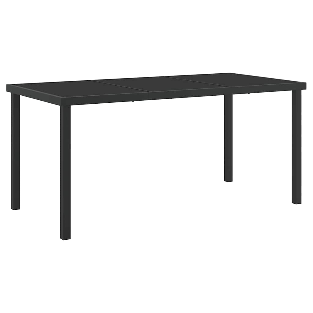 vidaXL Τραπέζι Κήπου Μαύρο 160 x 80 x 73 εκ Μασίφ ξύλο teak