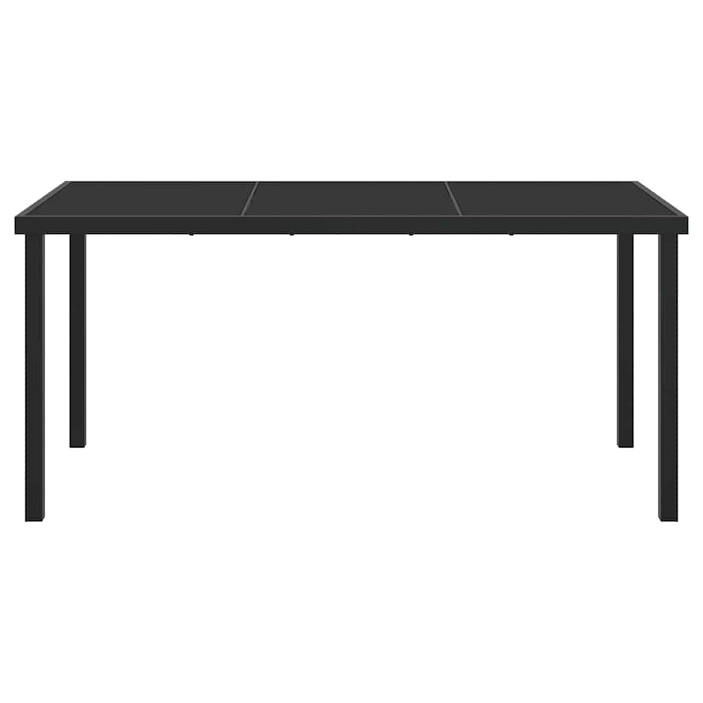 vidaXL Τραπέζι Κήπου Μαύρο 160 x 80 x 73 εκ Μασίφ ξύλο teak