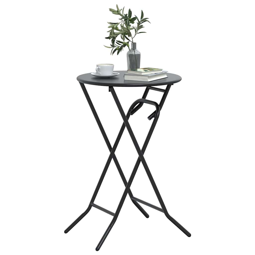 vidaXL Τραπέζι Κήπου Ανθρακί 50 x 50 x 72 cm Ατσάλι