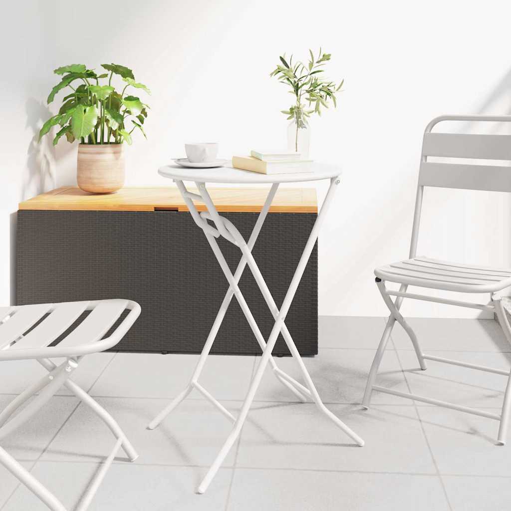 vidaXL Τραπέζι Κήπου Λευκό 50 x 50 x 72 cm Ατσάλι
