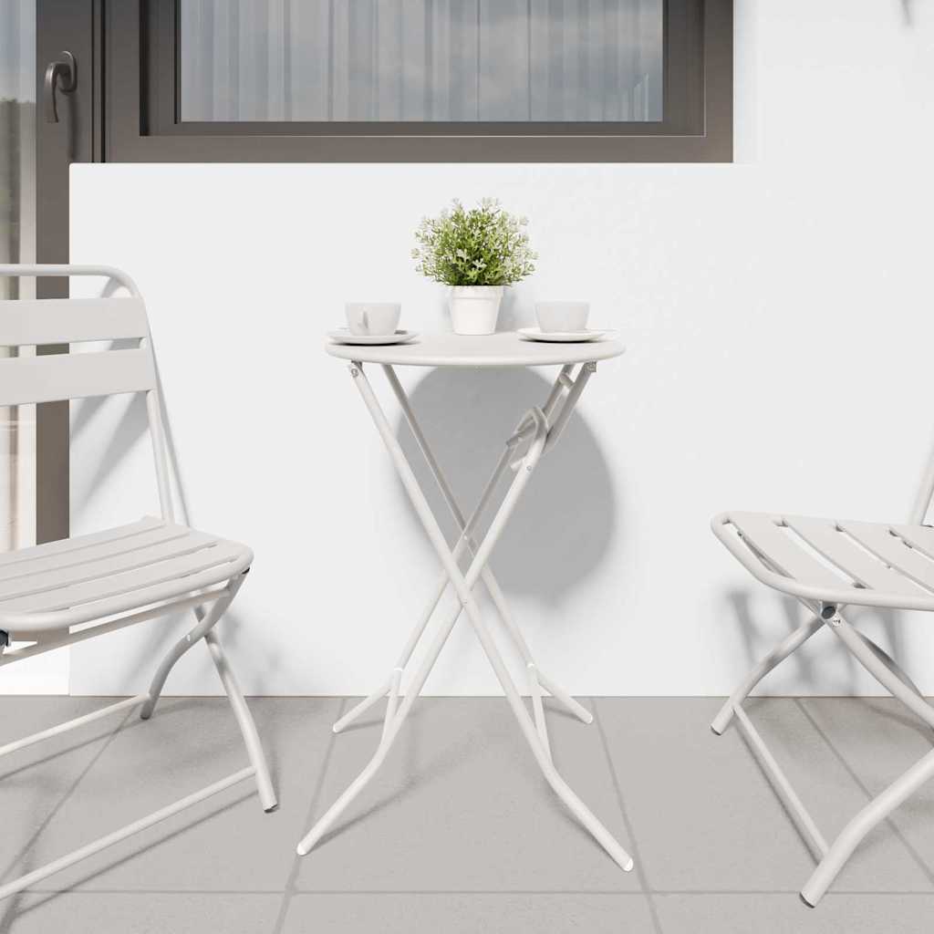 vidaXL Τραπέζι Κήπου Λευκό 50 x 50 x 72 cm Ατσάλι