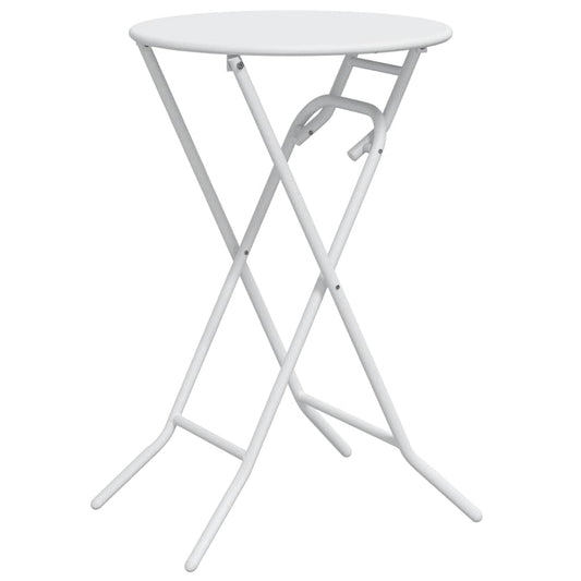 vidaXL Τραπέζι Κήπου Λευκό 50 x 50 x 72 cm Ατσάλι
