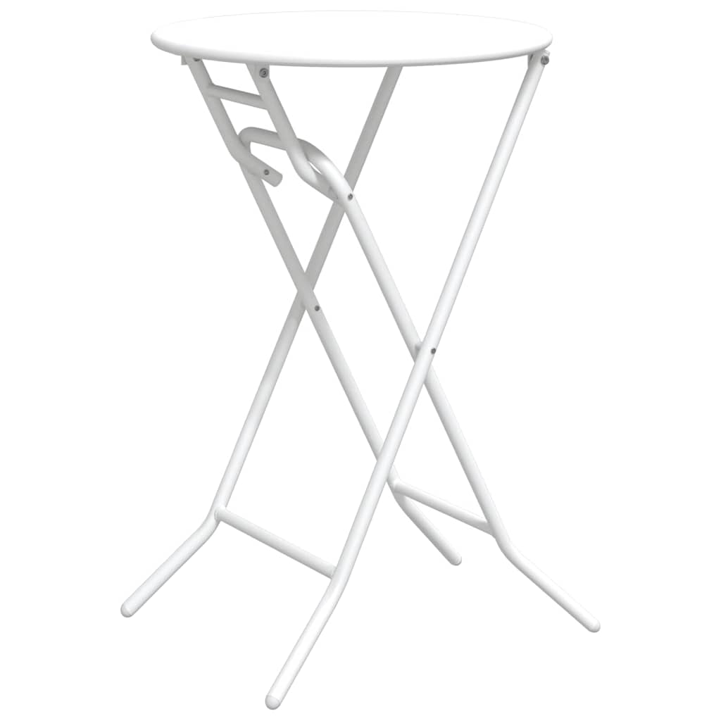 vidaXL Τραπέζι Κήπου Λευκό 50 x 50 x 72 cm Ατσάλι