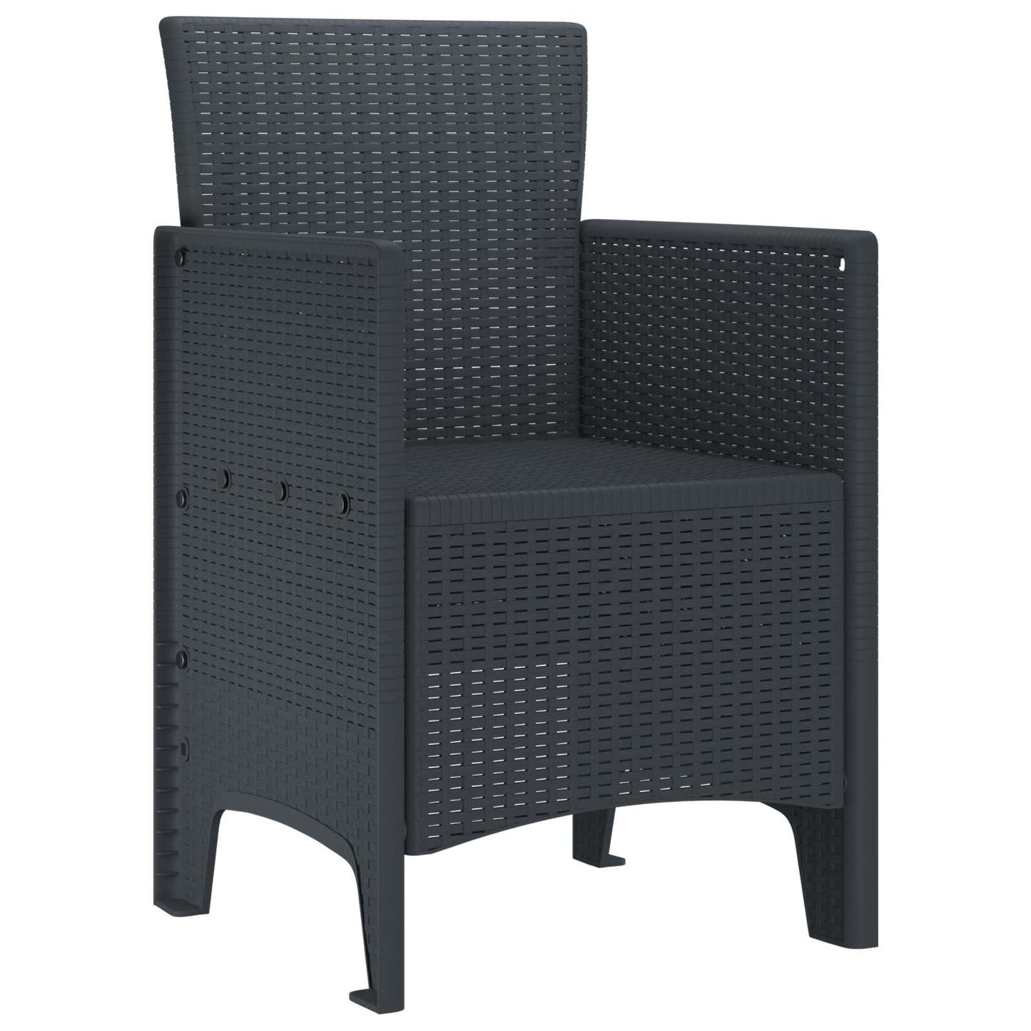 vidaXL Καρέκλα Κήπου 2 pcs Ανθρακί 53 x 49 x 85 εκ. Πολυπροπυλένιο