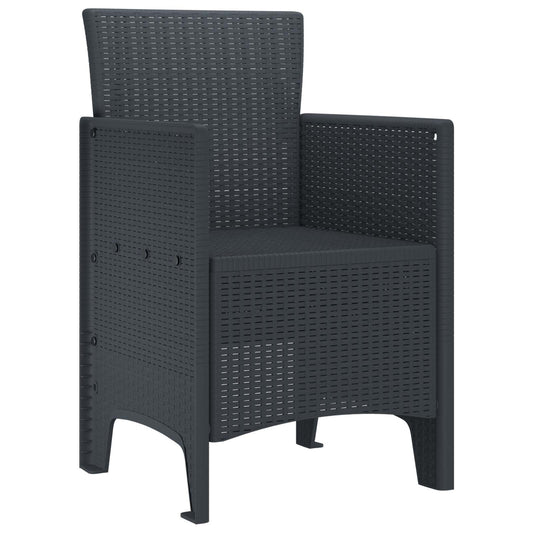 vidaXL Καρέκλα Κήπου 2 pcs Ανθρακί 53 x 49 x 85 εκ. Πολυπροπυλένιο