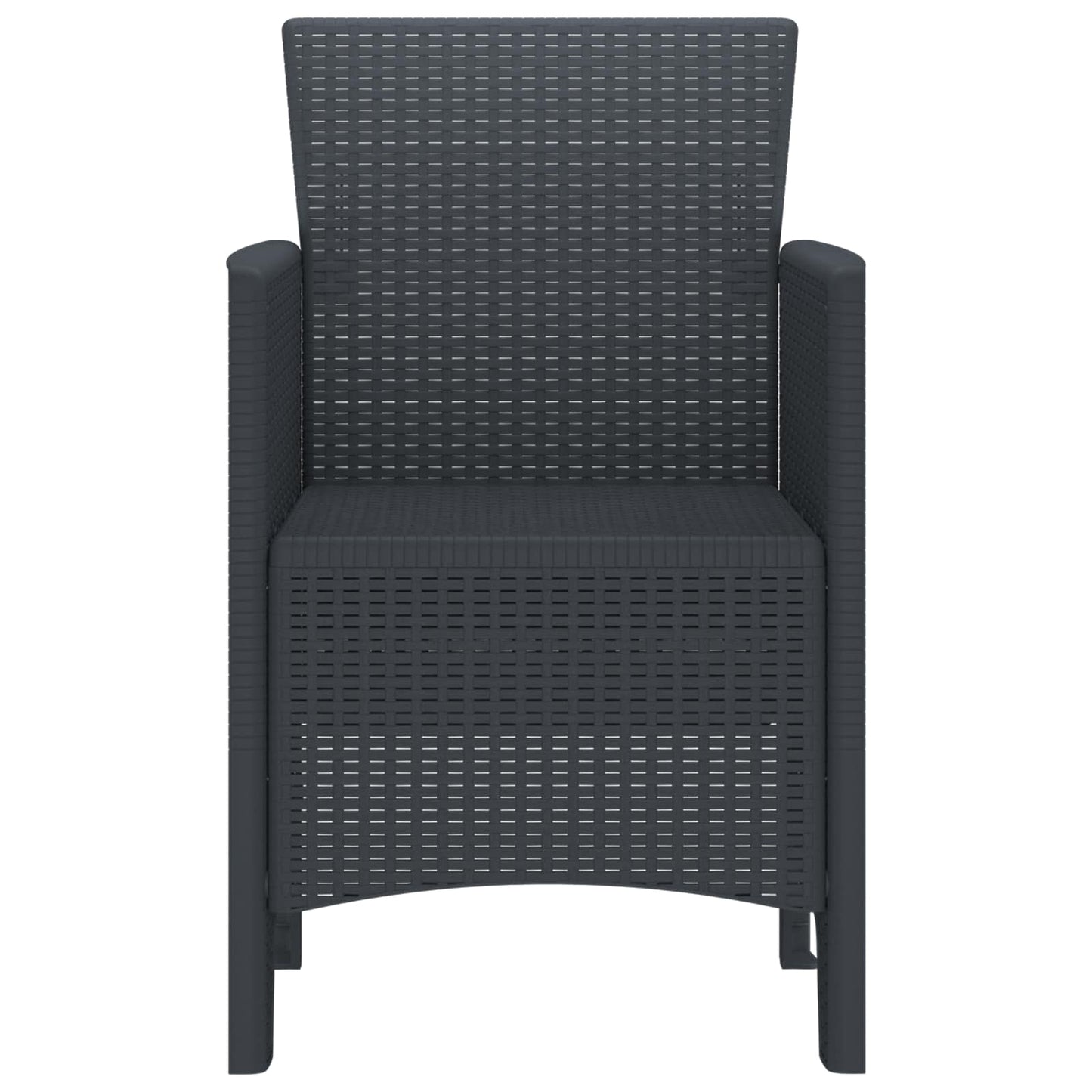 vidaXL Καρέκλα Κήπου 2 pcs Ανθρακί 53 x 49 x 85 εκ. Πολυπροπυλένιο