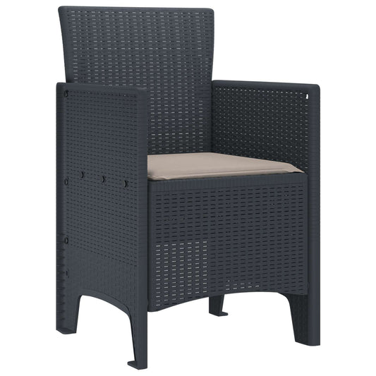 vidaXL Καρέκλα Κήπου 2 pcs Ανθρακί 53 x 49 x 85 εκ. Πολυπροπυλένιο