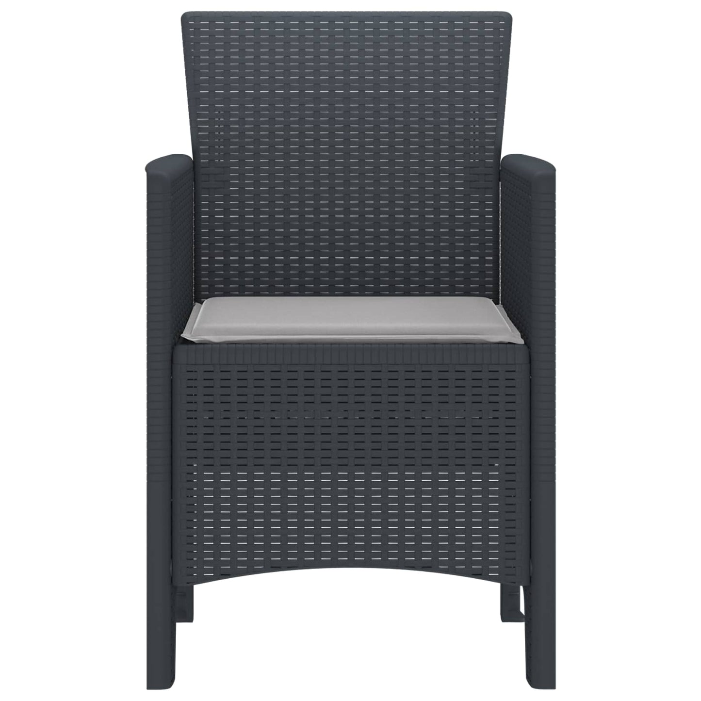 vidaXL Καρέκλα Κήπου 2 pcs Ανθρακί 53 x 49 x 85 εκ. Πολυπροπυλένιο