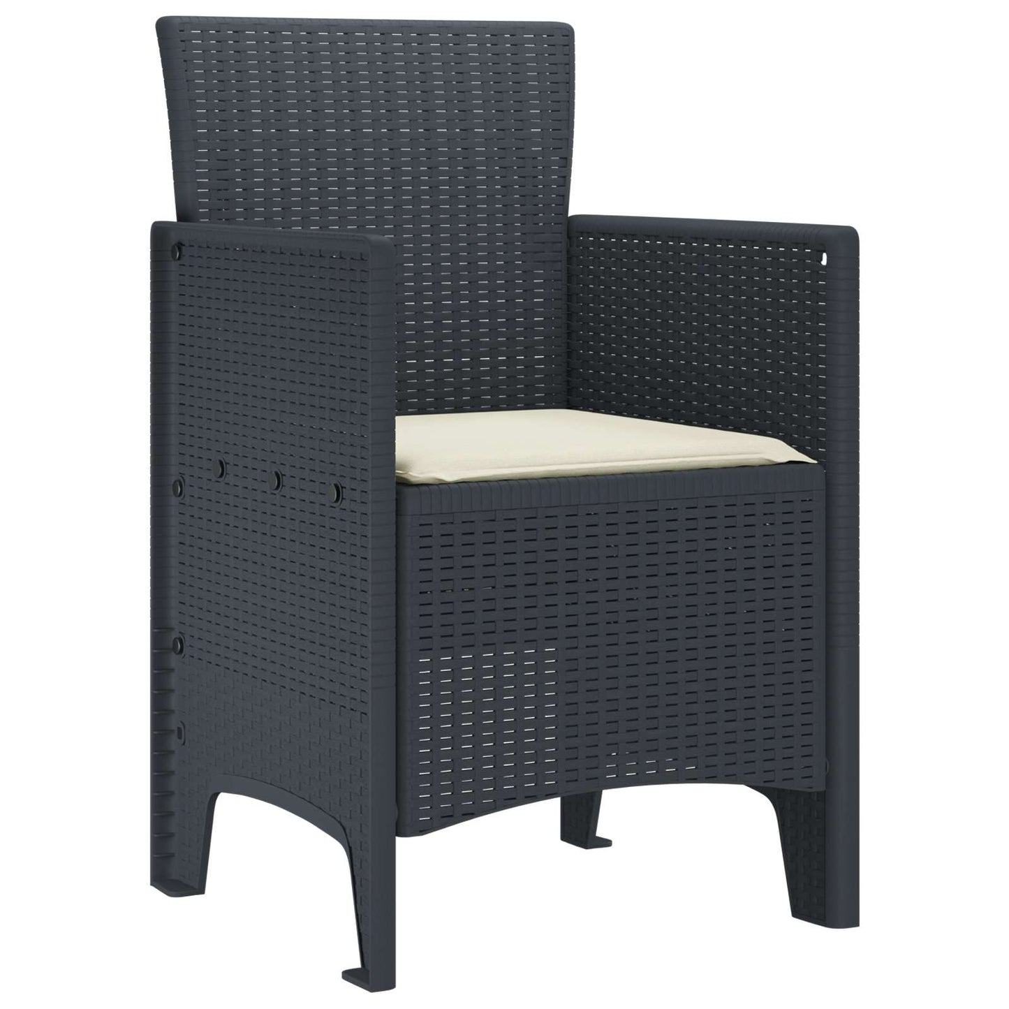 vidaXL Καρέκλα Κήπου 2 pcs Ανθρακί 53 x 49 x 85 εκ. Πολυπροπυλένιο
