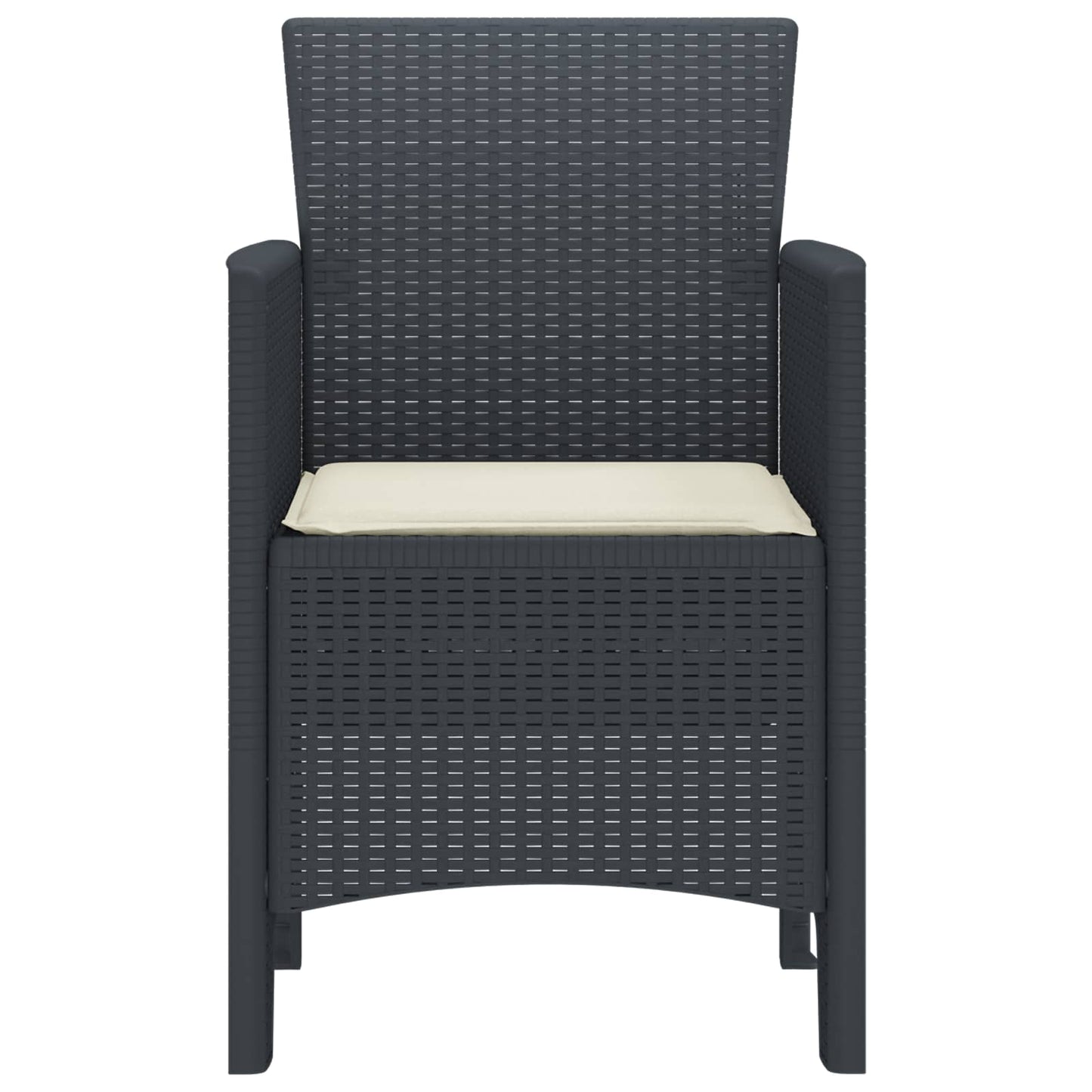 vidaXL Καρέκλα Κήπου 2 pcs Ανθρακί 53 x 49 x 85 εκ. Πολυπροπυλένιο