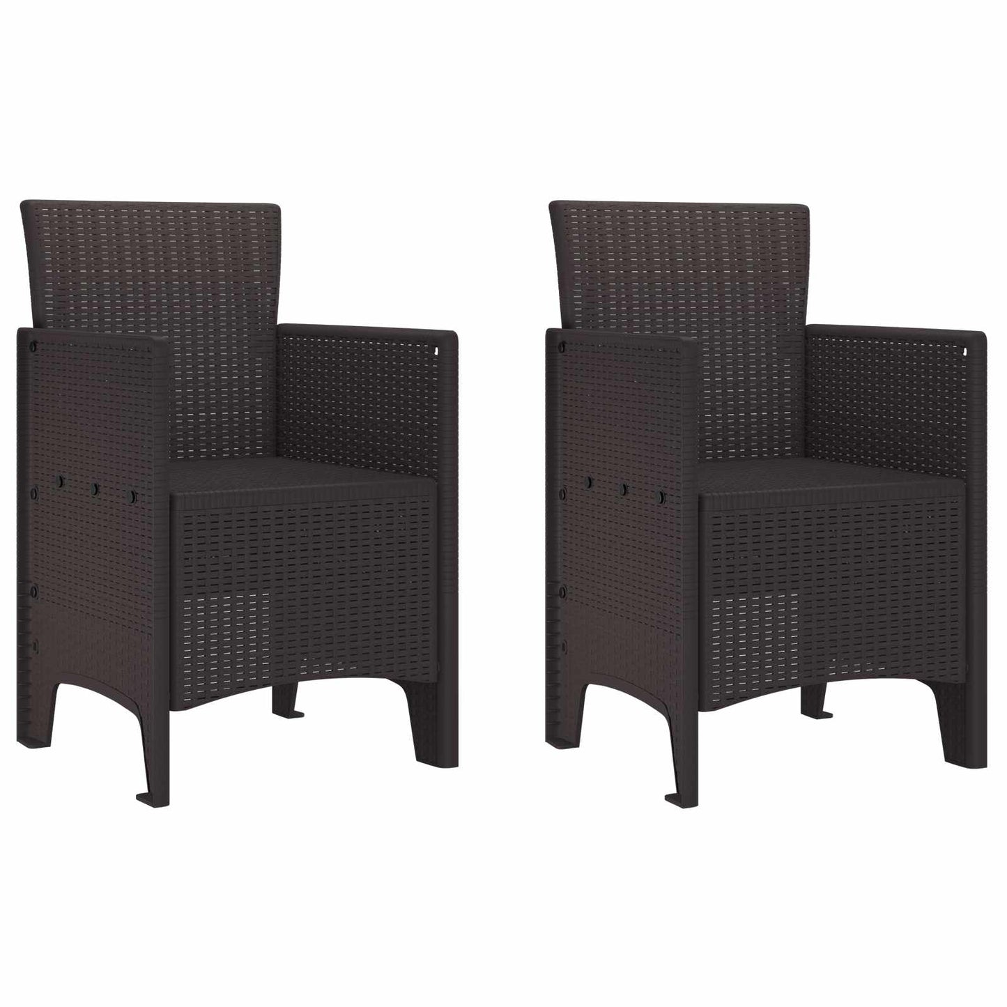 vidaXL Καρέκλα Κήπου 2 pcs Καφέ 53 x 49 x 85 εκ. Πολυπροπυλένιο