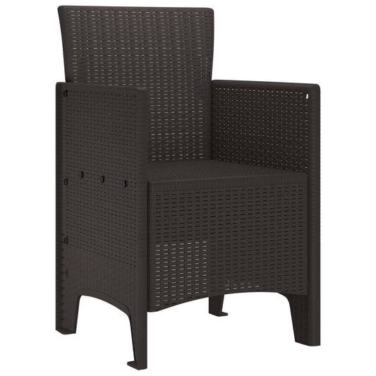 vidaXL Καρέκλα Κήπου 2 pcs Καφέ 53 x 49 x 85 εκ. Πολυπροπυλένιο