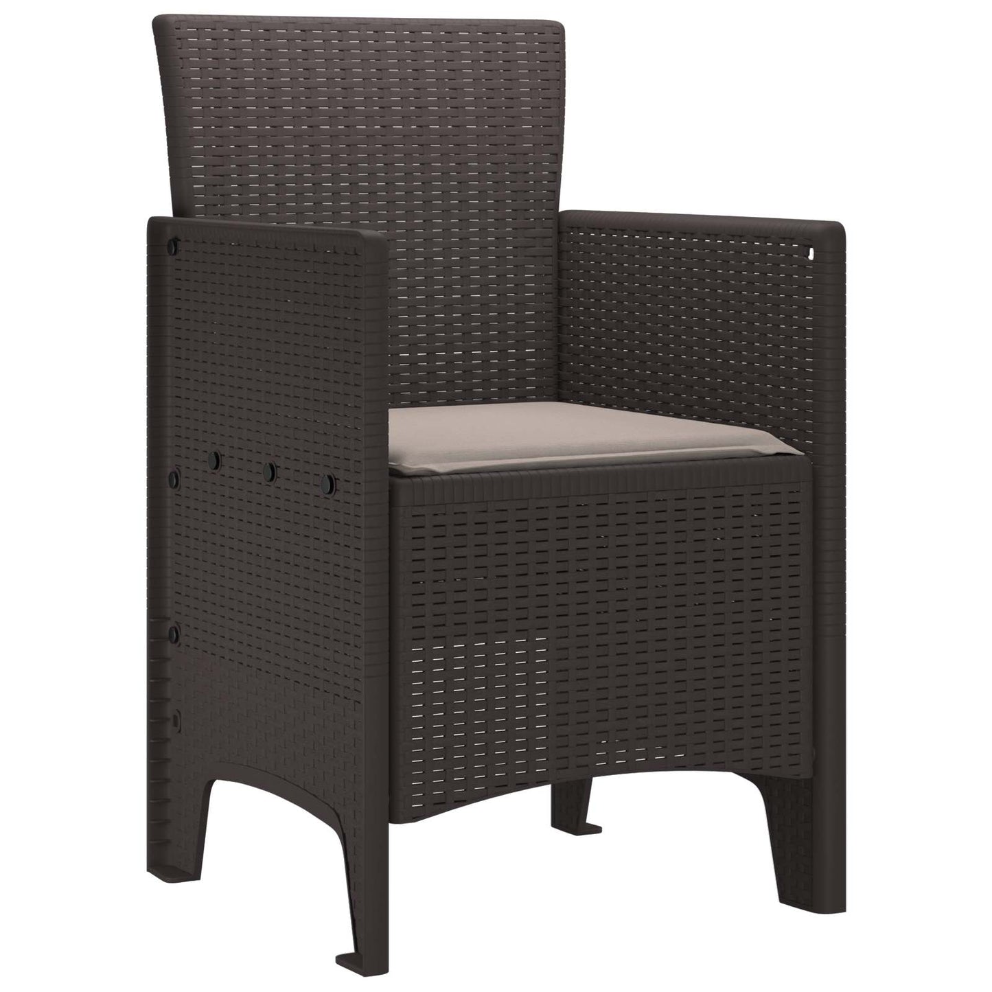 vidaXL Καρέκλα Κήπου 2 pcs Καφέ 53 x 49 x 85 εκ. Πολυπροπυλένιο