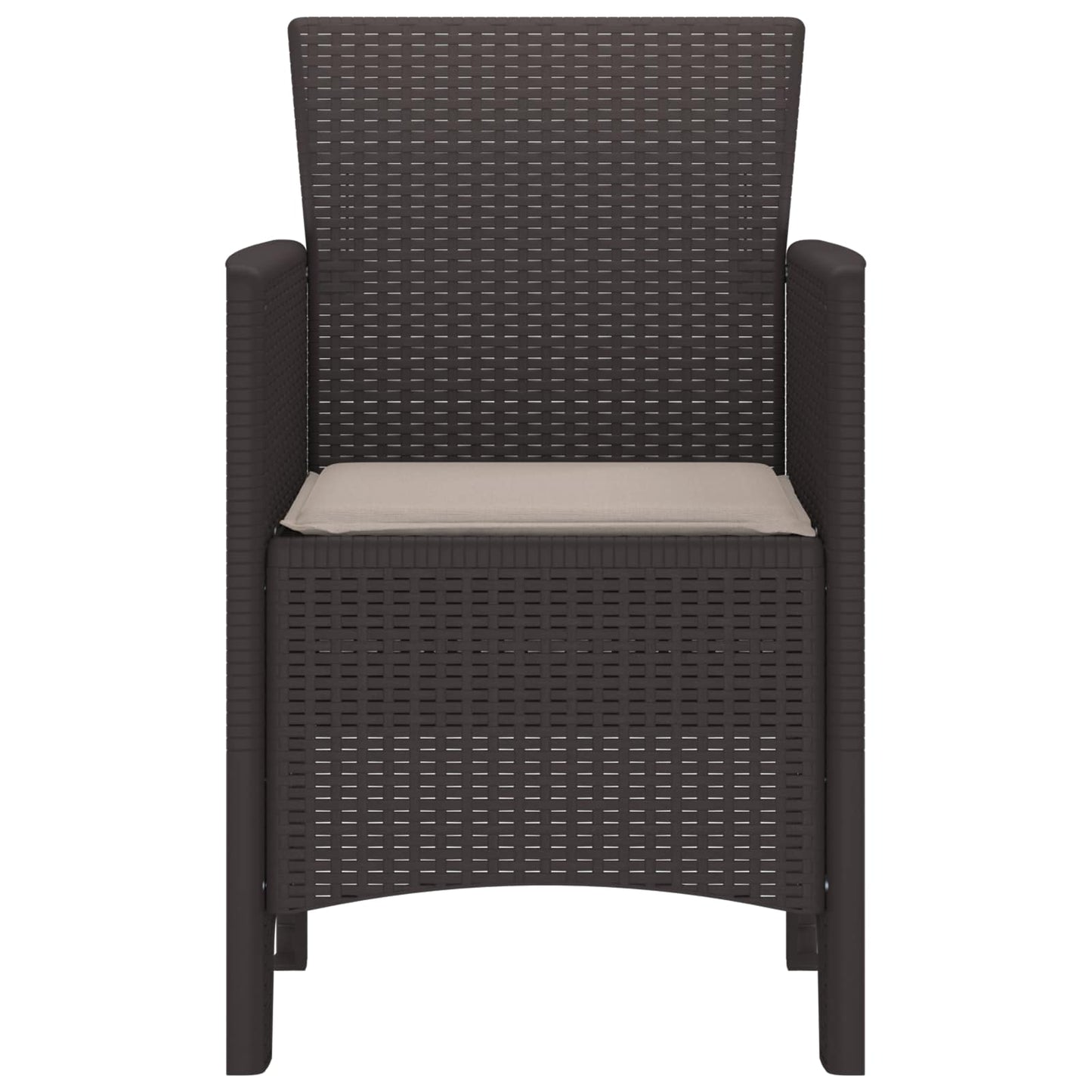 vidaXL Καρέκλα Κήπου 2 pcs Καφέ 53 x 49 x 85 εκ. Πολυπροπυλένιο
