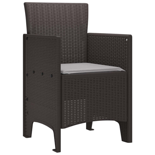 vidaXL Καρέκλα Κήπου 2 pcs Καφέ 53 x 49 x 85 εκ. Πολυπροπυλένιο