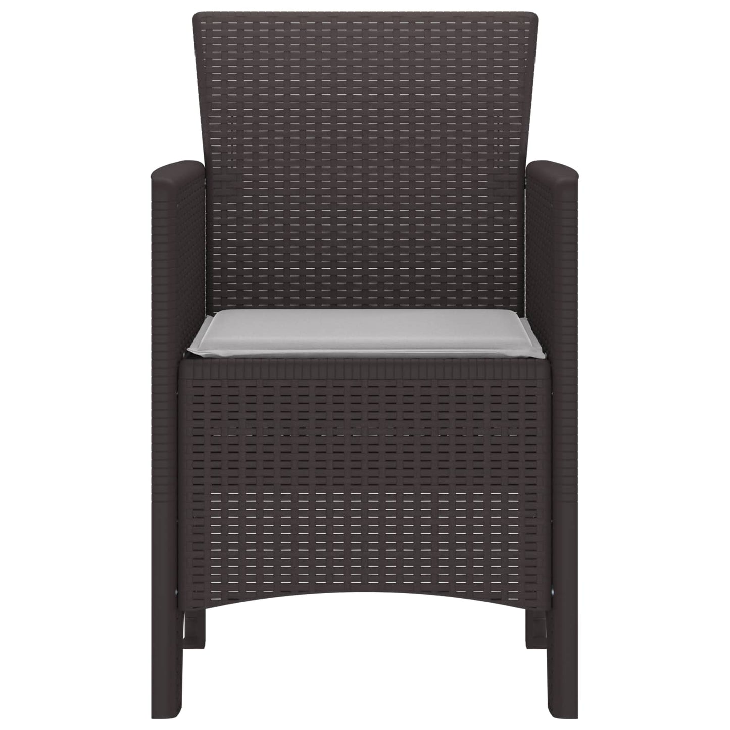 vidaXL Καρέκλα Κήπου 2 pcs Καφέ 53 x 49 x 85 εκ. Πολυπροπυλένιο