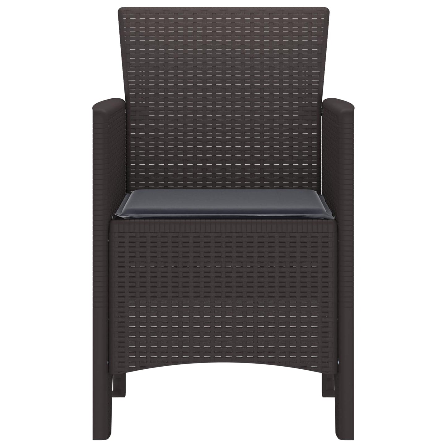 vidaXL Καρέκλα Κήπου 2 pcs Καφέ 53 x 49 x 85 εκ. Πολυπροπυλένιο