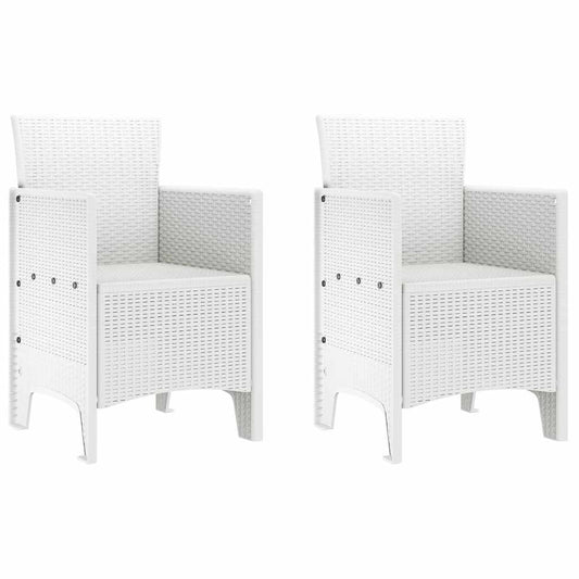 vidaXL Καρέκλα Κήπου 2 pcs Λευκό 53 x 49 x 85 εκ. Πολυπροπυλένιο