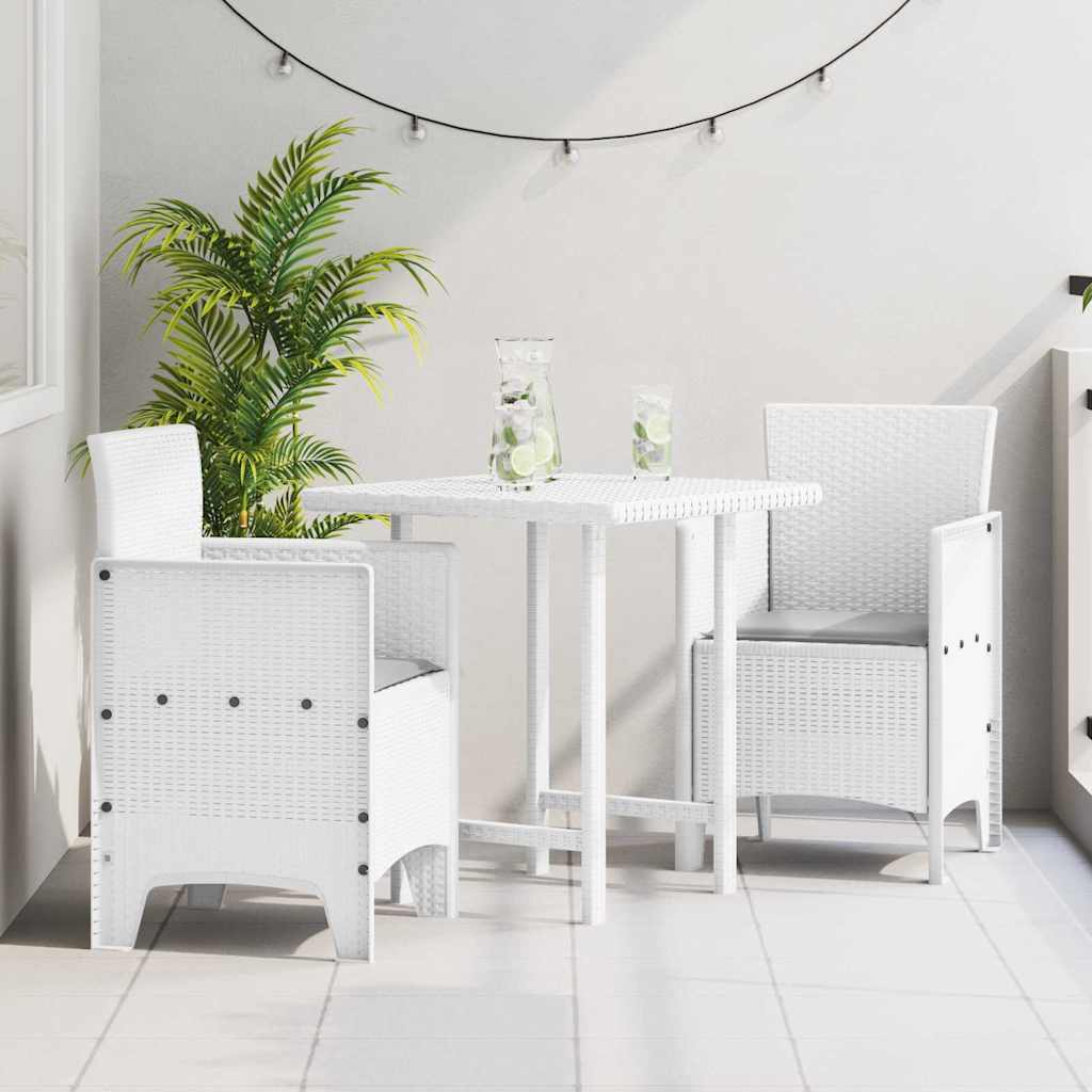 vidaXL Καρέκλα Κήπου 2 pcs Λευκό 53 x 49 x 85 εκ. Πολυπροπυλένιο