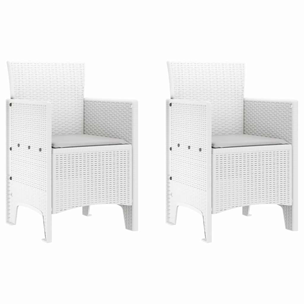 vidaXL Καρέκλα Κήπου 2 pcs Λευκό 53 x 49 x 85 εκ. Πολυπροπυλένιο