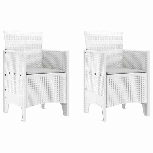 vidaXL Καρέκλα Κήπου 2 pcs Λευκό 53 x 49 x 85 εκ. Πολυπροπυλένιο
