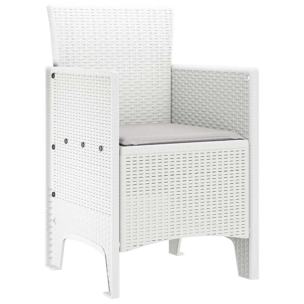 vidaXL Καρέκλα Κήπου 2 pcs Λευκό 53 x 49 x 85 εκ. Πολυπροπυλένιο