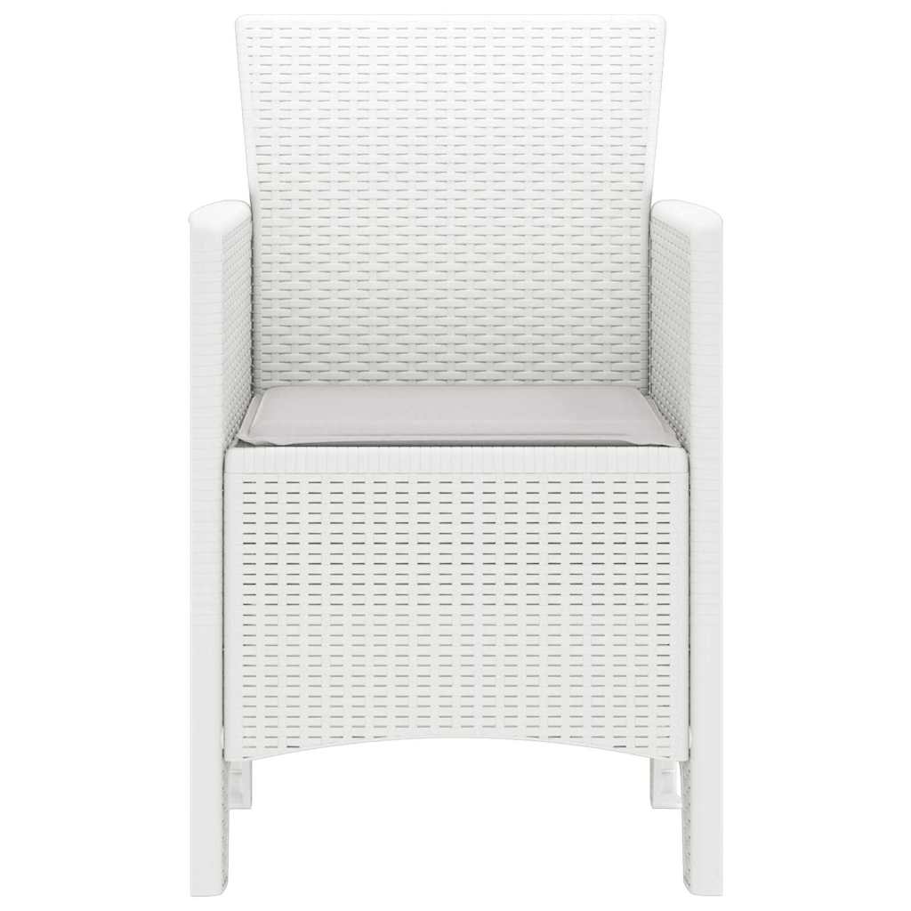 vidaXL Καρέκλα Κήπου 2 pcs Λευκό 53 x 49 x 85 εκ. Πολυπροπυλένιο