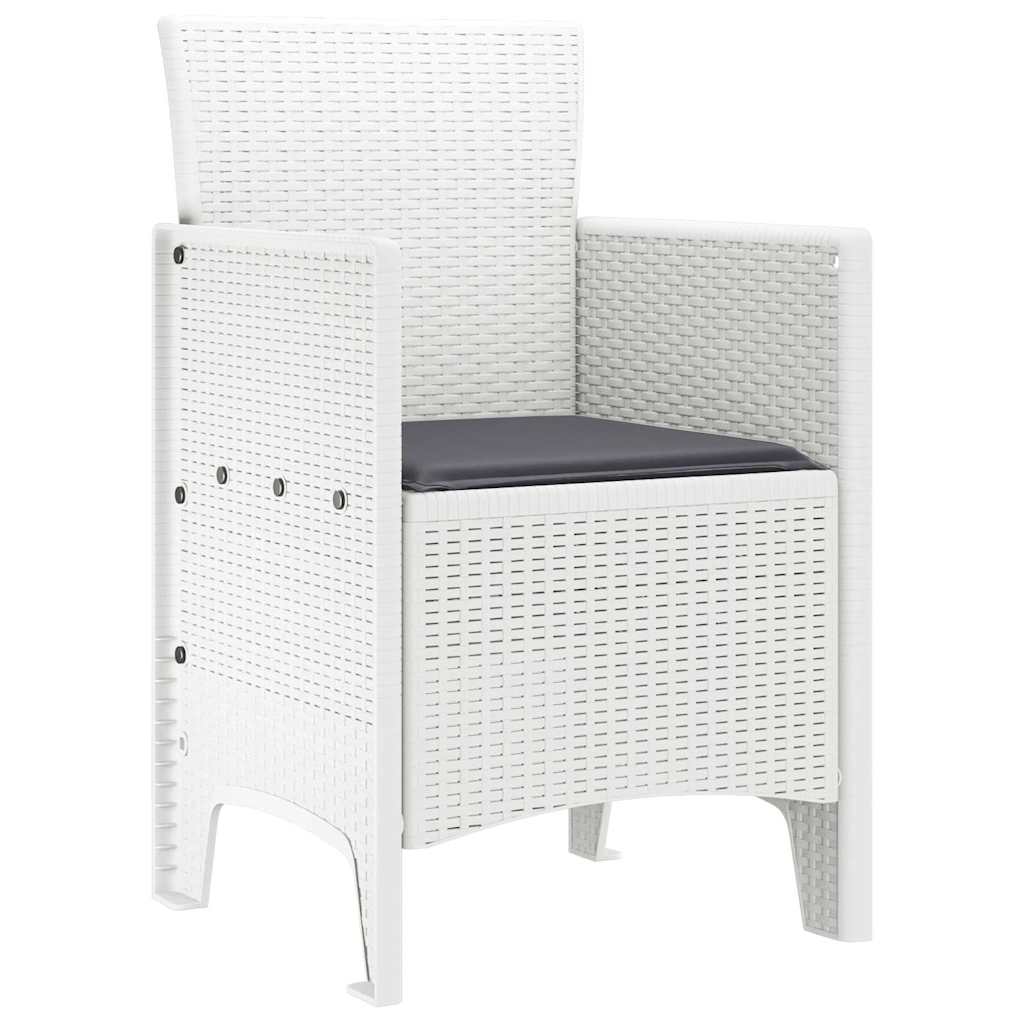 vidaXL Καρέκλα Κήπου 2 pcs Λευκό 53 x 49 x 85 εκ. Πολυπροπυλένιο
