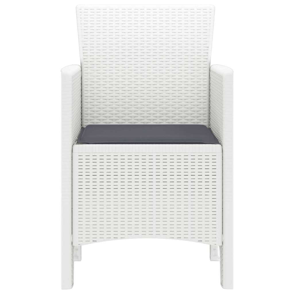 vidaXL Καρέκλα Κήπου 2 pcs Λευκό 53 x 49 x 85 εκ. Πολυπροπυλένιο