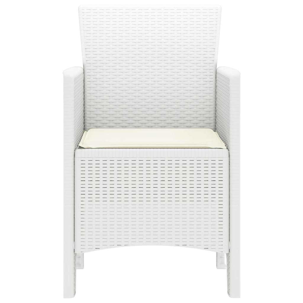 vidaXL Καρέκλα Κήπου 2 pcs Λευκό 53 x 49 x 85 εκ. Πολυπροπυλένιο