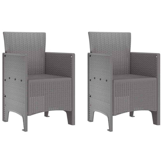 vidaXL Καρέκλα Κήπου με μαξιλάρι 2 pcs Ανοιχτό γκρι 53 x 49 x 85 εκ.
