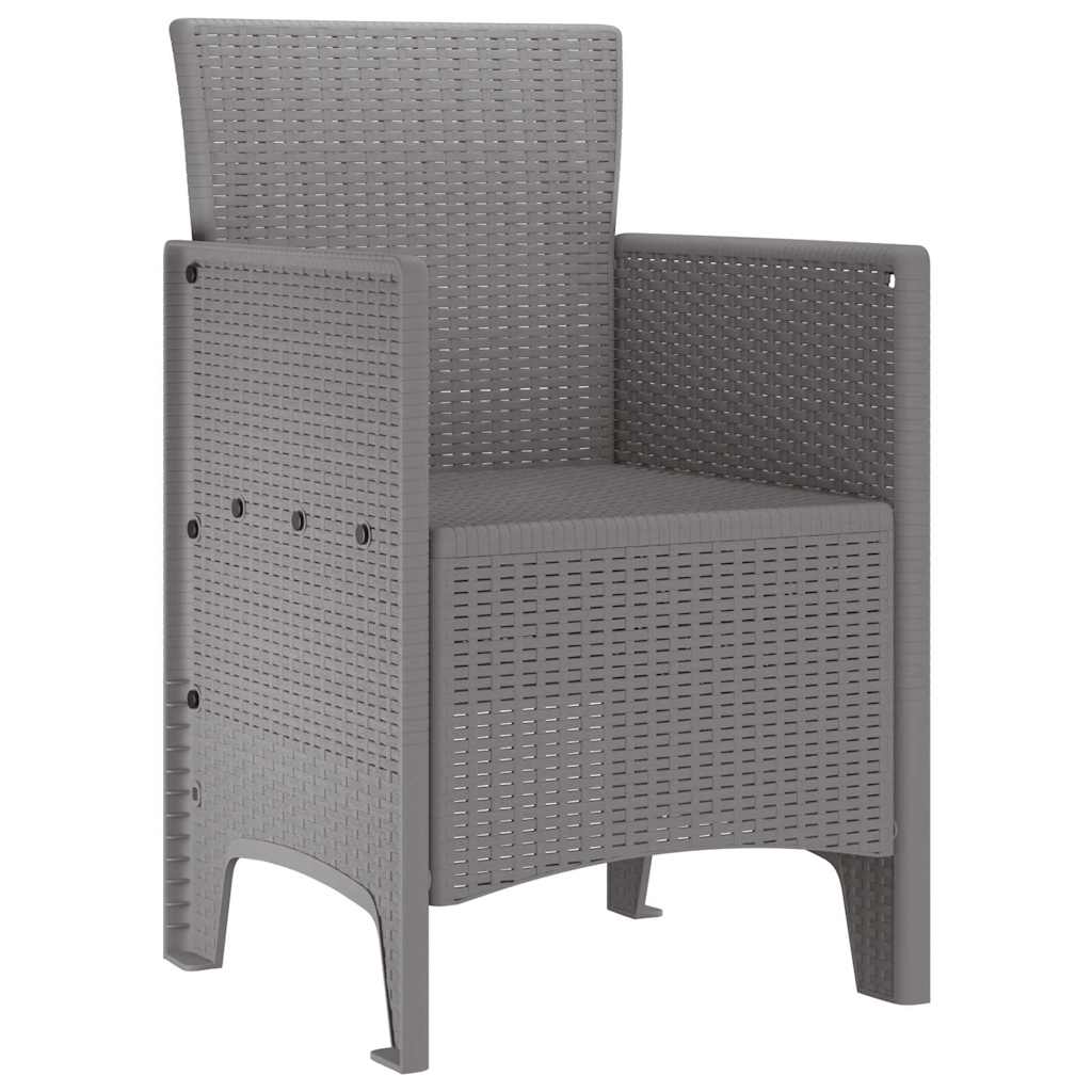 vidaXL Καρέκλα Κήπου με μαξιλάρι 2 pcs Ανοιχτό γκρι 53 x 49 x 85 εκ.