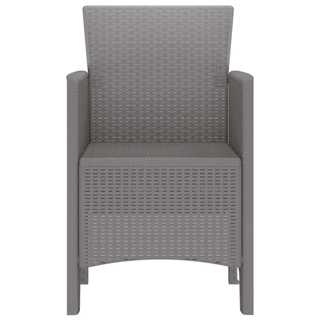 vidaXL Καρέκλα Κήπου με μαξιλάρι 2 pcs Ανοιχτό γκρι 53 x 49 x 85 εκ.