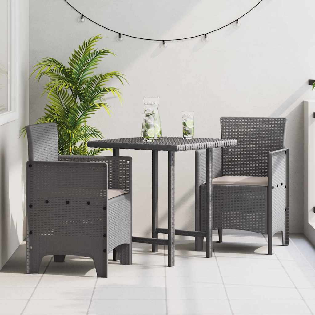 vidaXL Καρέκλα Κήπου με μαξιλάρι 2 pcs Ανοιχτό γκρι 53 x 49 x 85 εκ.