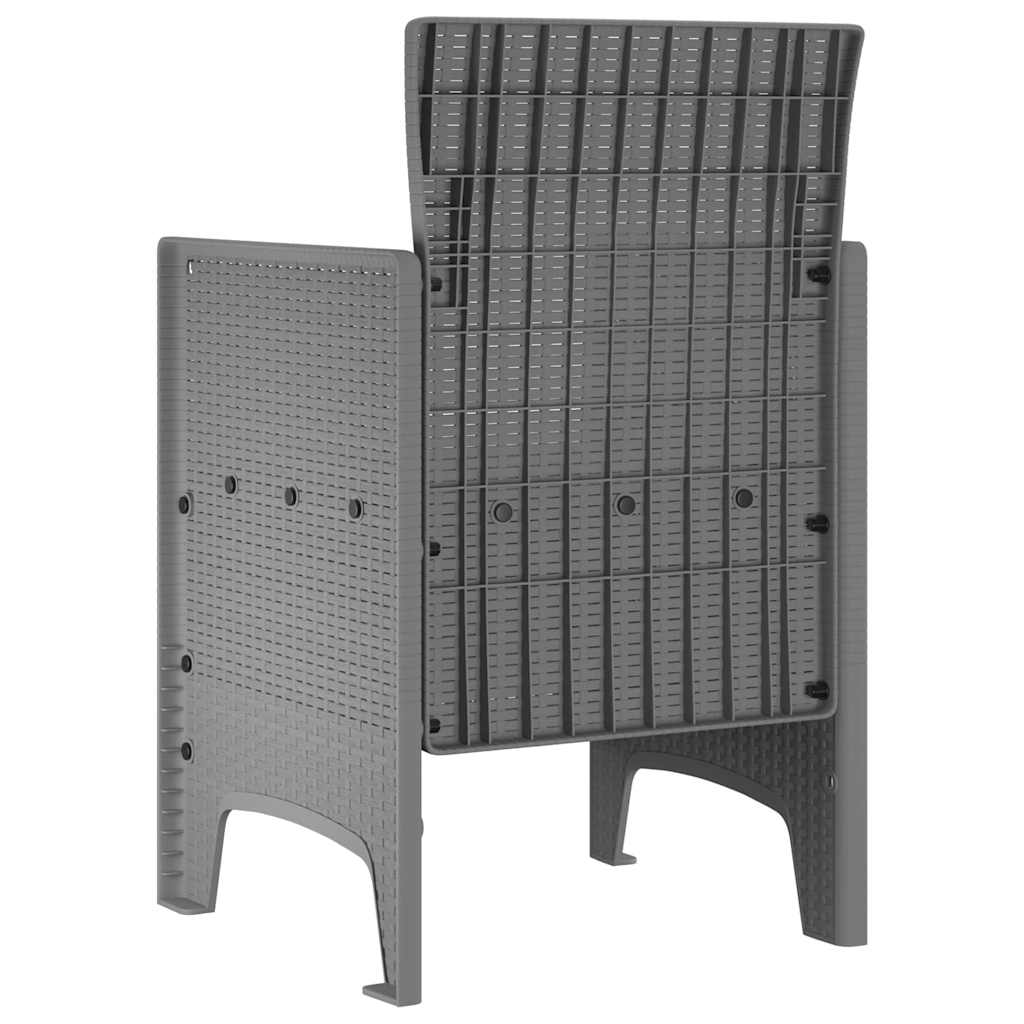 vidaXL Καρέκλα Κήπου με μαξιλάρι 2 pcs Ανοιχτό γκρι 53 x 49 x 85 εκ.