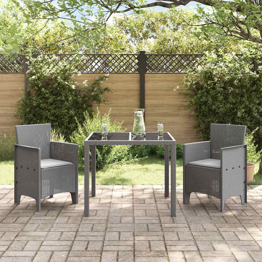 vidaXL Καρέκλα Κήπου με μαξιλάρι 2 pcs Ανοιχτό γκρι 53 x 49 x 85 εκ.
