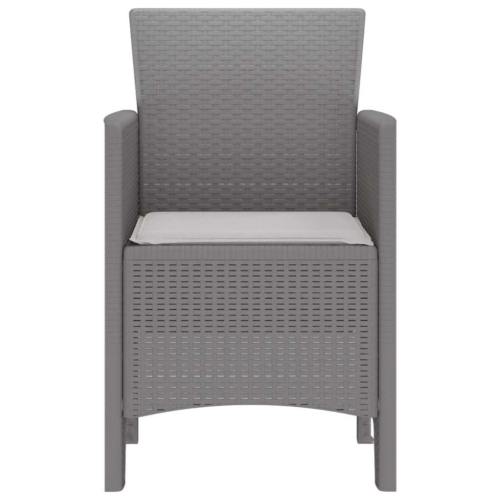 vidaXL Καρέκλα Κήπου με μαξιλάρι 2 pcs Ανοιχτό γκρι 53 x 49 x 85 εκ.