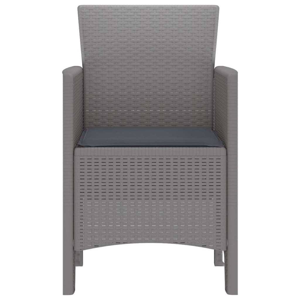 vidaXL Καρέκλα Κήπου με μαξιλάρι 2 pcs Ανοιχτό γκρι 53 x 49 x 85 εκ.