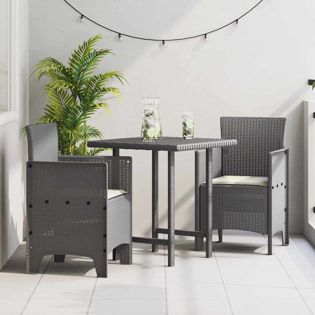vidaXL Καρέκλα Κήπου με μαξιλάρι 2 pcs Ανοιχτό γκρι 53 x 49 x 85 εκ.
